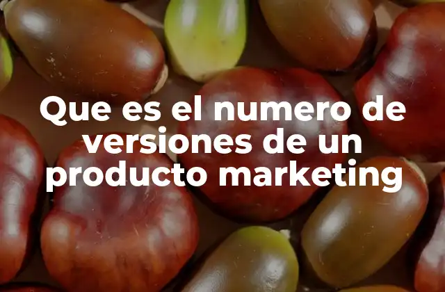 Que es el Numero de Versiones de un Producto Marketing
