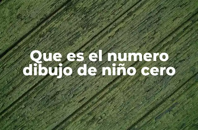 Que es el Numero Dibujo de Niño Cero