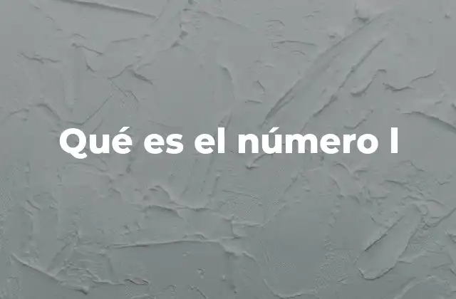 Qué es el Número L