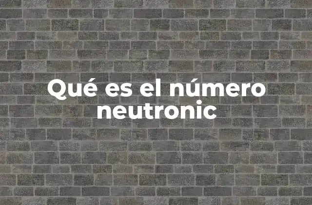 Qué es el Número Neutronic