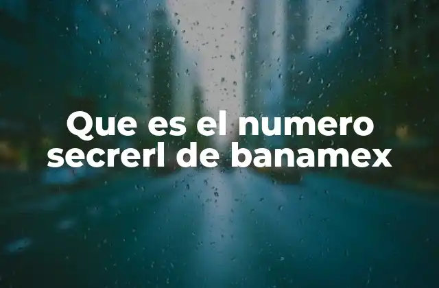 Que es el Numero Secrerl de Banamex