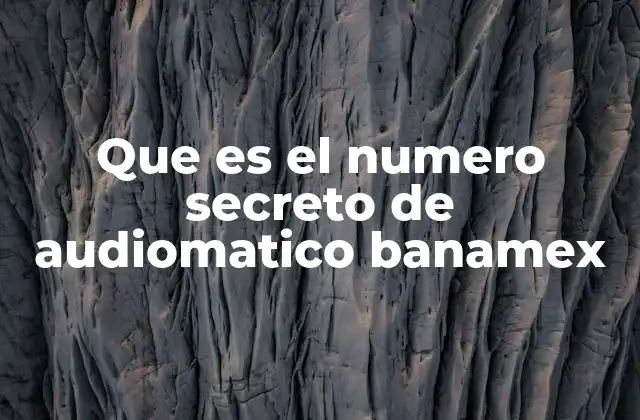 Que es el Numero Secreto de Audiomatico Banamex