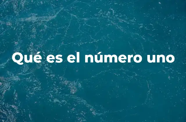 Qué es el Número Uno