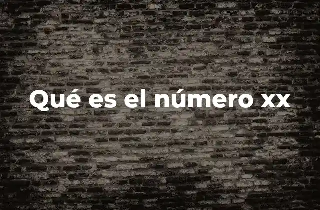Qué es el Número Xx