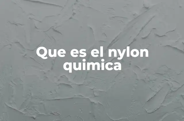 Que es el Nylon Quimica