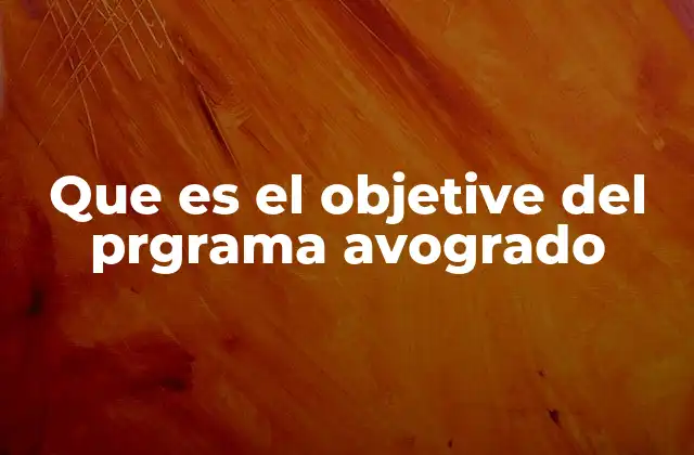 Que es el Objetive Del Prgrama Avogrado