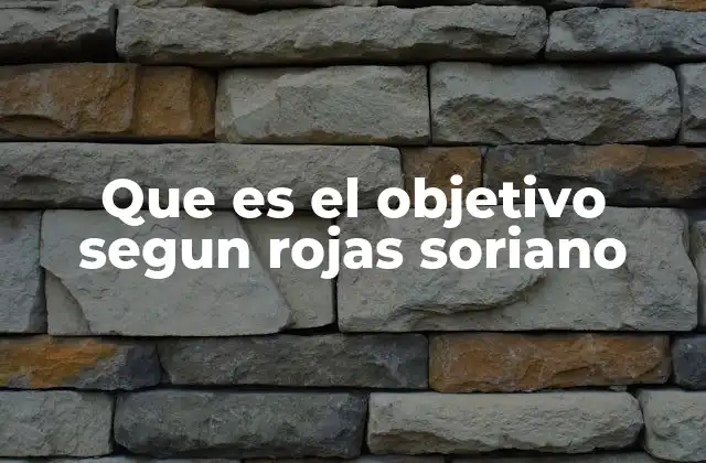 Que es el Objetivo Segun Rojas Soriano