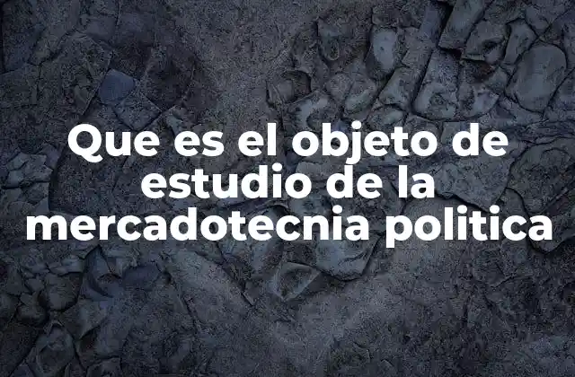 Que es el Objeto de Estudio de la Mercadotecnia Politica
