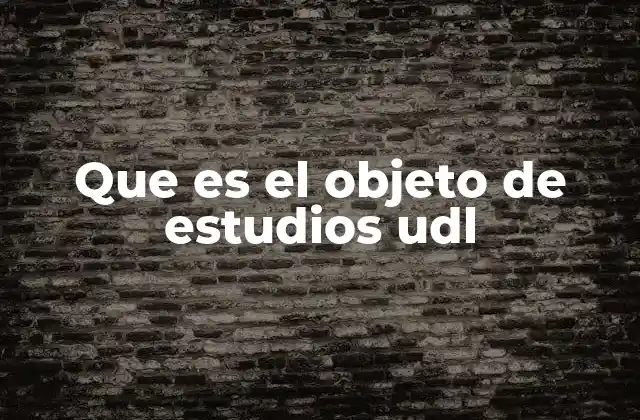 Que es el Objeto de Estudios Udl