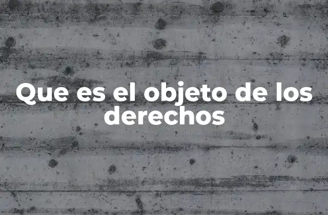 Que es el Objeto de los Derechos