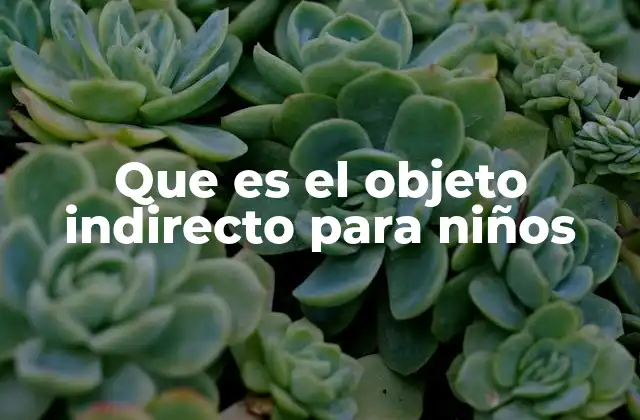 Que es el Objeto Indirecto para Niños