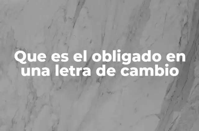 Que es el Obligado en una Letra de Cambio