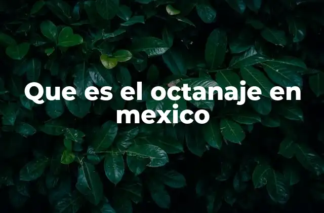 Que es el Octanaje en Mexico