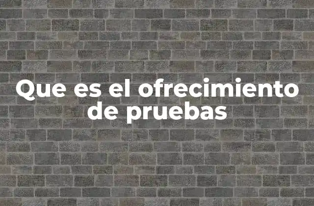 Que es el Ofrecimiento de Pruebas 2 El papel de las pruebas en el desarrollo de un juicio
