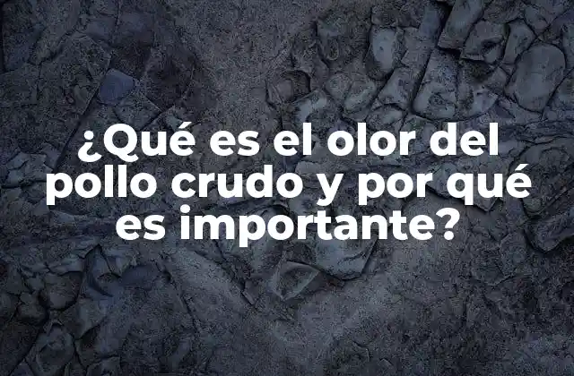 ¿qué es el Olor Del Pollo Crudo y por Qué es Importante?