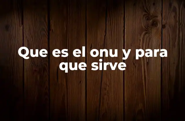 Que es el Onu y para que Sirve