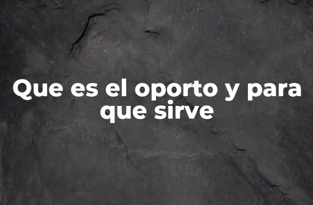 Que es el Oporto y para que Sirve
