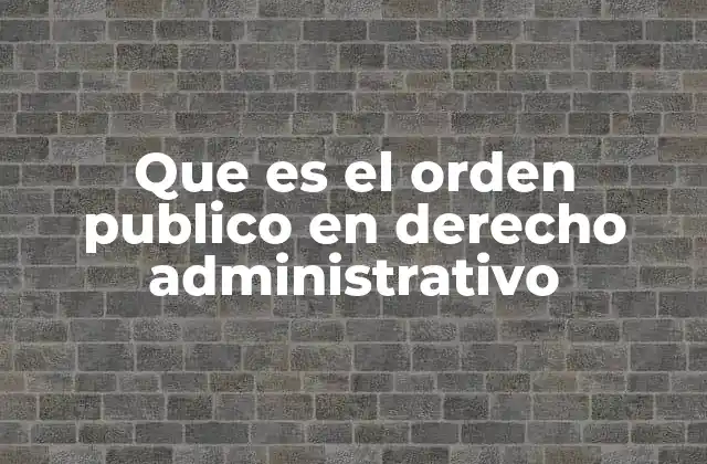 Que es el Orden Publico en Derecho Administrativo 2 El rol del Estado en la protección del orden público