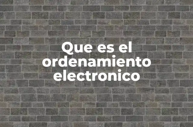 Que es el Ordenamiento Electronico