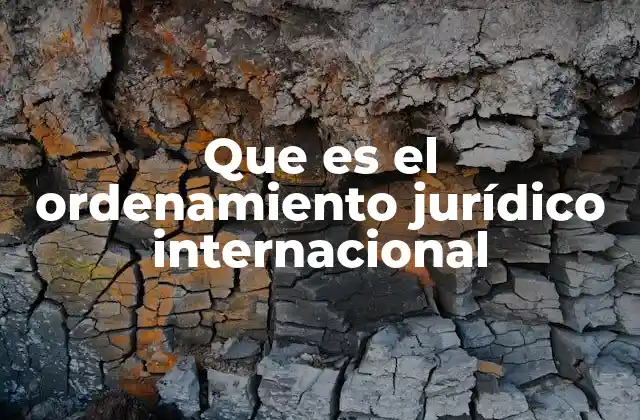 Que es el Ordenamiento Jurídico Internacional