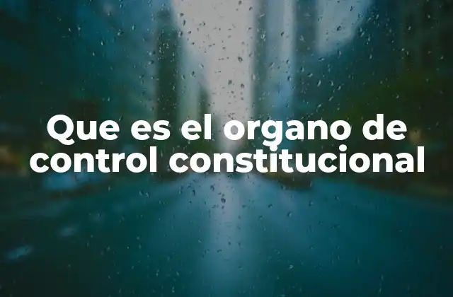 Que es el Organo de Control Constitucional