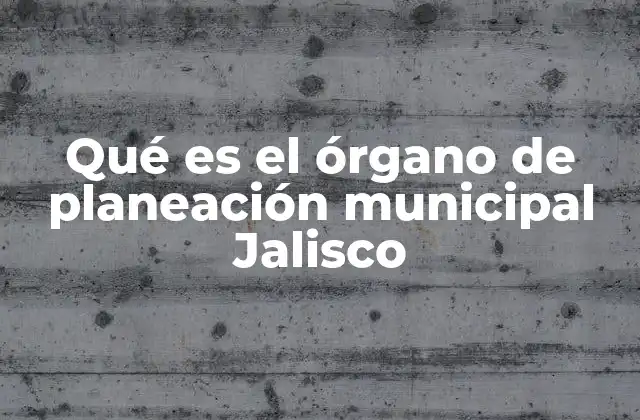Qué es el Órgano de Planeación Municipal Jalisco