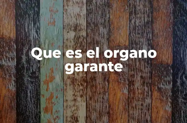 Que es el Organo Garante