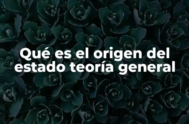 Qué es el Origen Del Estado Teoría General