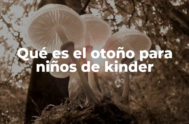 Qué es el Otoño para Niños de Kinder