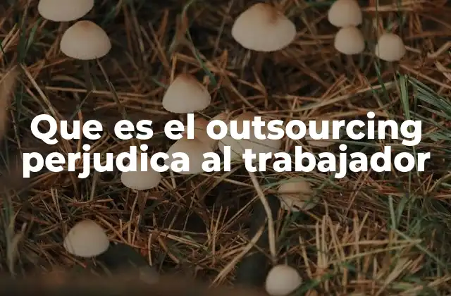Que es el Outsourcing Perjudica Al Trabajador