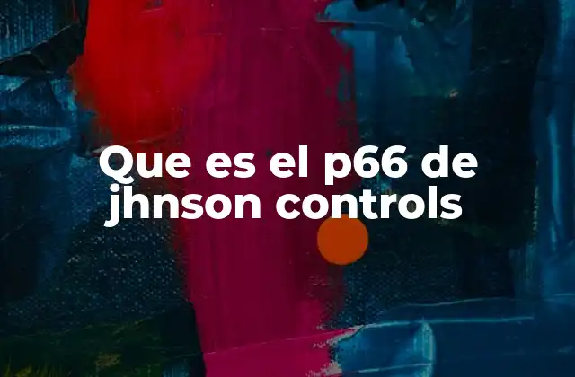 Que es el P66 de Jhnson Controls