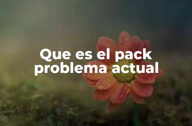 Que es el Pack Problema Actual