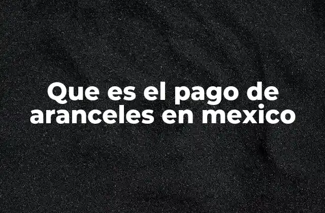 Que es el Pago de Aranceles en Mexico