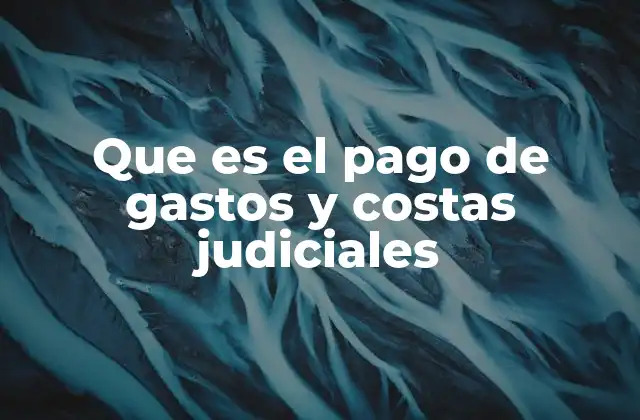 Que es el Pago de Gastos y Costas Judiciales