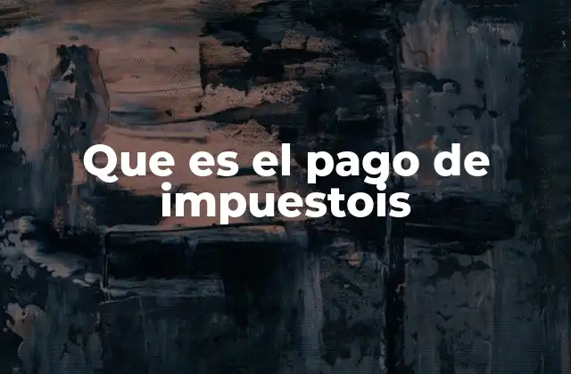 Que es el Pago de Impuestois