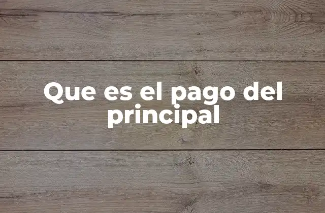Que es el Pago Del Principal 2 El papel del pago del principal en la gestión financiera