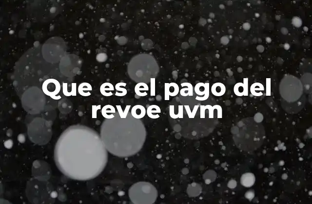 Que es el Pago Del Revoe Uvm