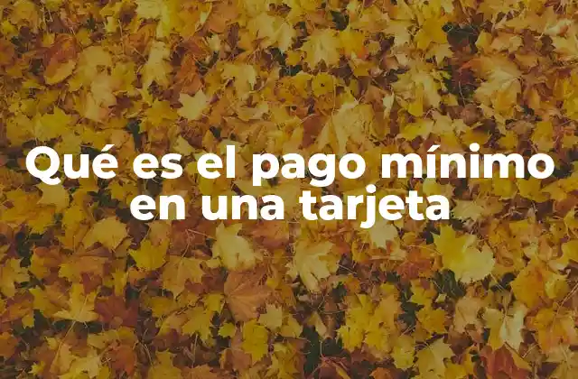 Qué es el Pago Mínimo en una Tarjeta