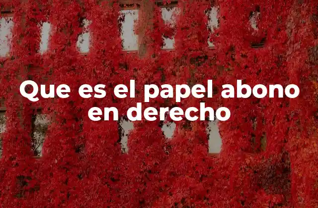 Que es el Papel Abono en Derecho