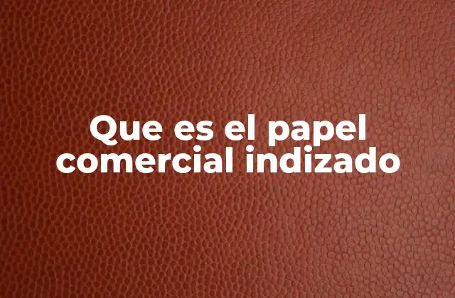 Que es el Papel Comercial Indizado