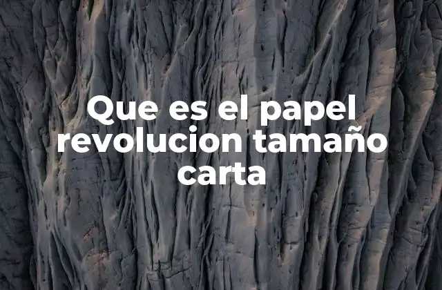 Características del papel revolucion tamaño carta