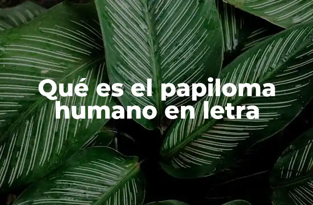 Qué es el Papiloma Humano en Letra