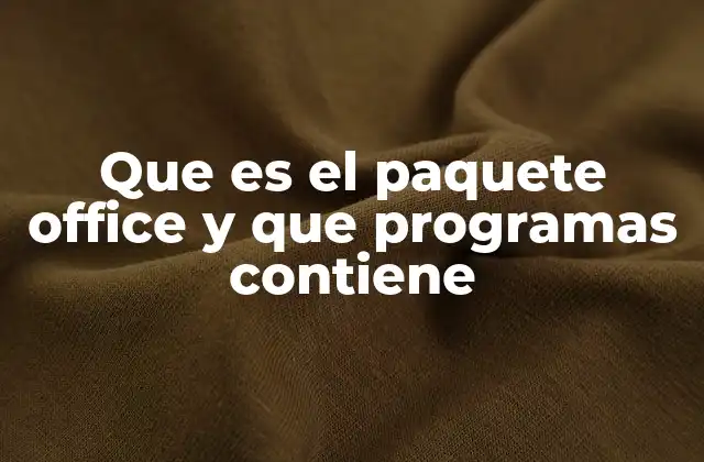 Que es el Paquete Office y que Programas Contiene