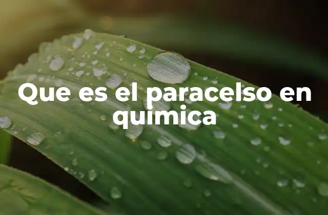 Que es el Paracelso en Quimica