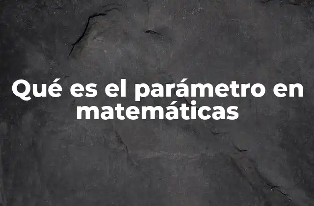Qué es el Parámetro en Matemáticas