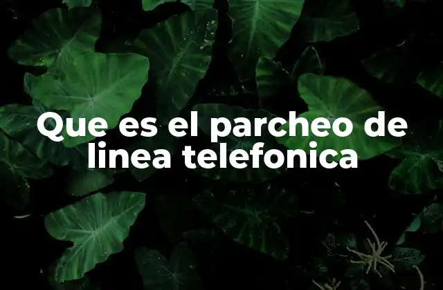 Que es el Parcheo de Linea Telefonica