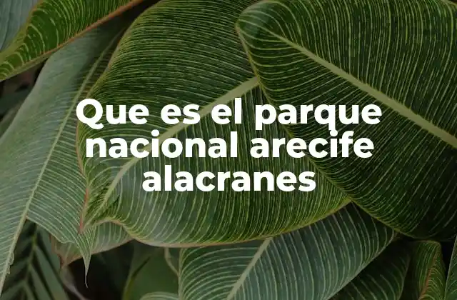 Que es el Parque Nacional Arecife Alacranes
