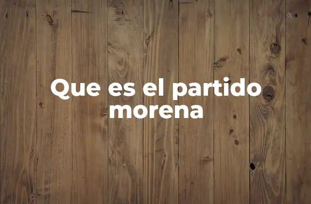 Que es el Partido Morena