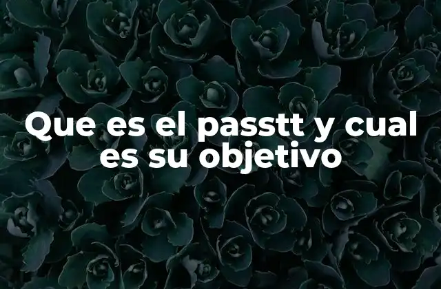 Que es el Passtt y Cual es Su Objetivo