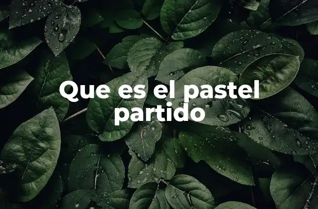 Que es el Pastel Partido
